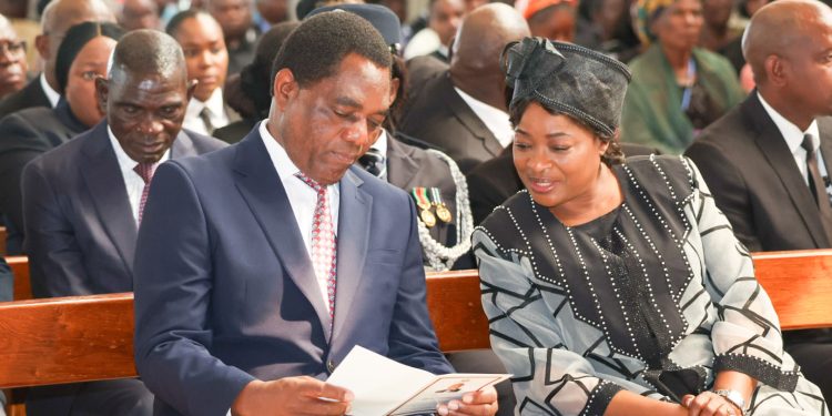President Hakainde Hichilema Pays Respects at Dr. Sketchley Sacika’s Funeral Service