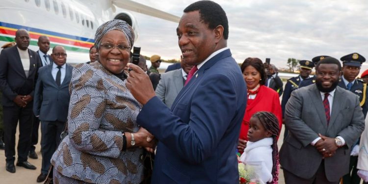 Namibian President Netumbo Nandi-Ndaitwah Arrives in Zambia for Key Working Visit