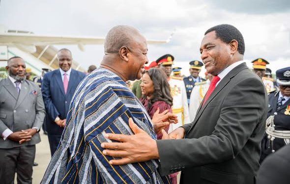 Zambia Welcomes Ghanaian President John Dramani Mahama on State Visit